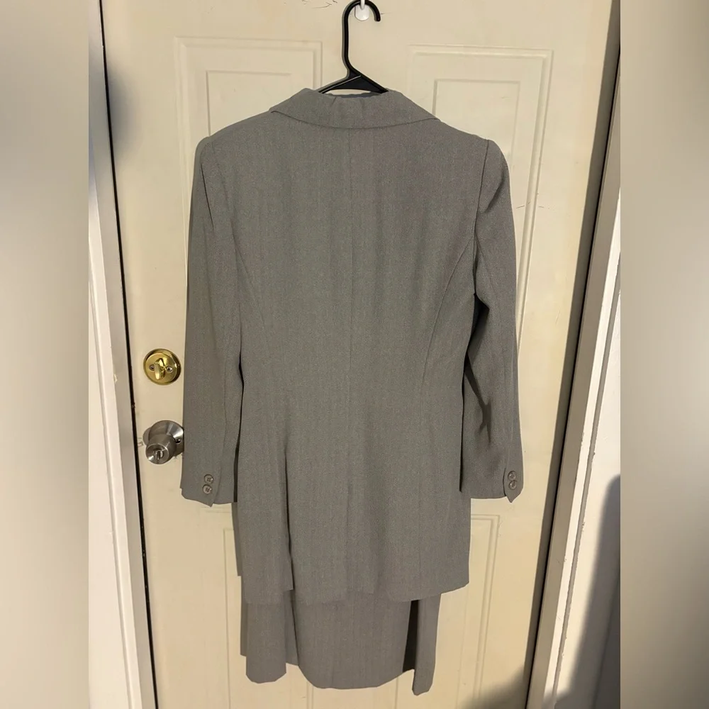 Vintage 2 Piece Blazer Dress Set Gray Size 10 - Picture 7 of 7